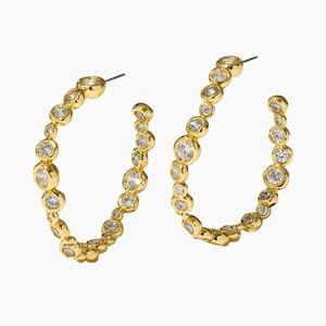 Alexis Bittar Asterales Goldtone Crystal Hoop Earrings